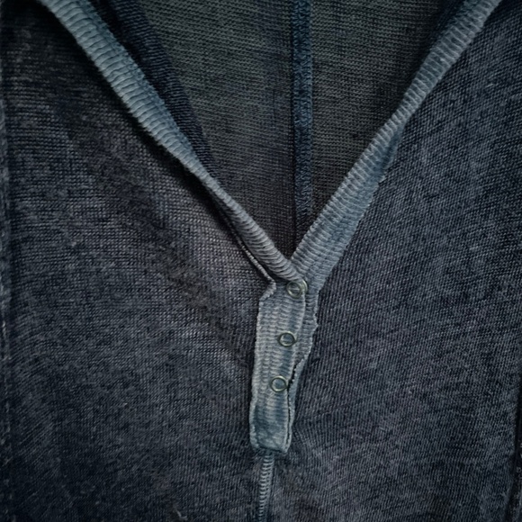 We the free women’s blue sheer long sleeve boho distressed top XS Free People - Picture 6 of 12